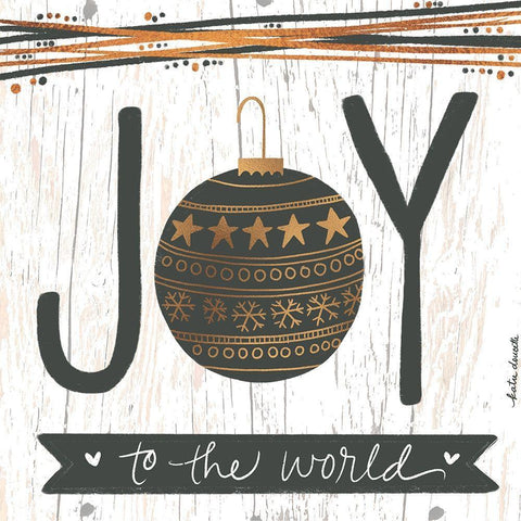 Joy to the World Black Ornate Wood Framed Art Print with Double Matting by Doucette, Katie