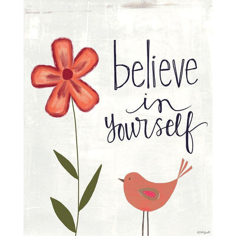 Believe in Yourself Black Modern Wood Framed Art Print with Double Matting by Doucette, Katie