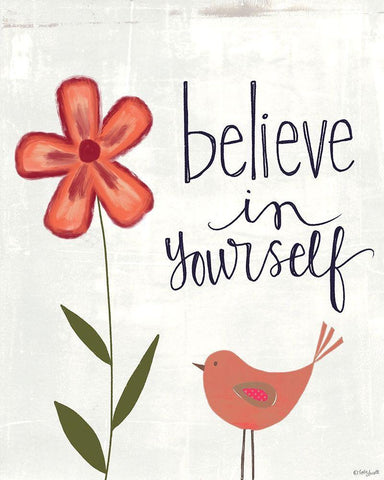 Believe in Yourself White Modern Wood Framed Art Print with Double Matting by Doucette, Katie