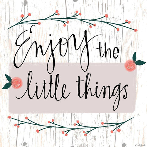 Enjoy the Little Things White Modern Wood Framed Art Print with Double Matting by Doucette, Katie