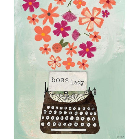 Boss Lady Black Modern Wood Framed Art Print by Doucette, Katie