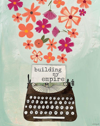 Building My Empire White Modern Wood Framed Art Print with Double Matting by Doucette, Katie