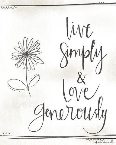 Love Generously Black Ornate Wood Framed Art Print with Double Matting by Doucette, Katie