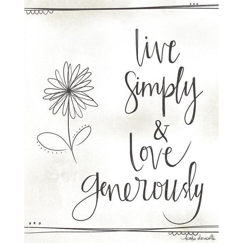 Love Generously Black Modern Wood Framed Art Print with Double Matting by Doucette, Katie