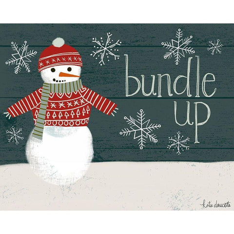 Bundle Up Black Modern Wood Framed Art Print with Double Matting by Doucette, Katie