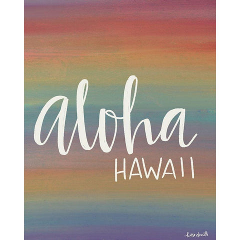 Aloha Gold Ornate Wood Framed Art Print with Double Matting by Doucette, Katie