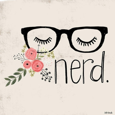 Nerd White Modern Wood Framed Art Print by Doucette, Katie