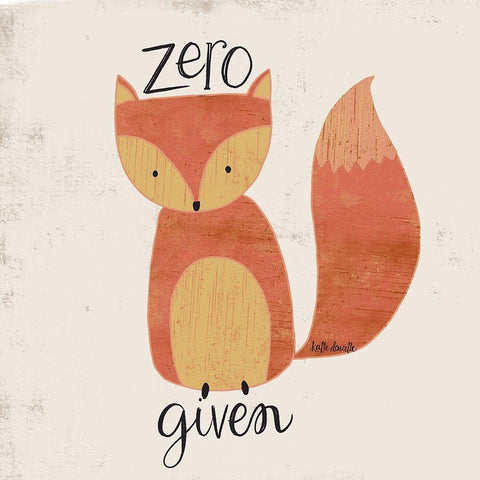 Zero Fox Black Modern Wood Framed Art Print with Double Matting by Doucette, Katie