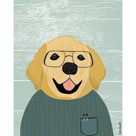 Retriever White Modern Wood Framed Art Print by Doucette, Katie