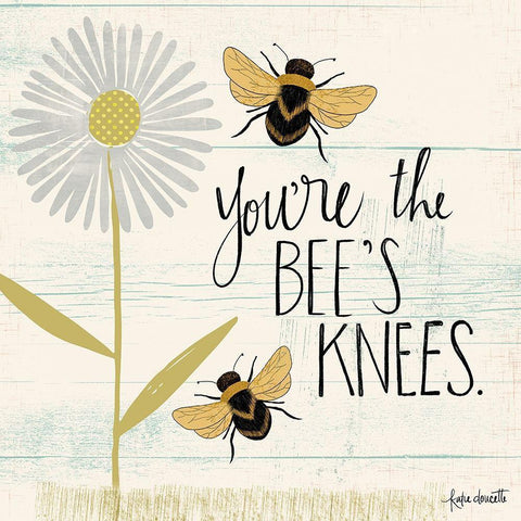 Bees Knees White Modern Wood Framed Art Print by Doucette, Katie