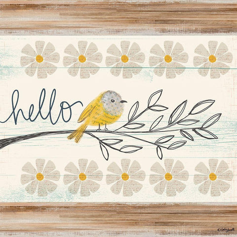 Hello Canary Black Ornate Wood Framed Art Print with Double Matting by Doucette, Katie