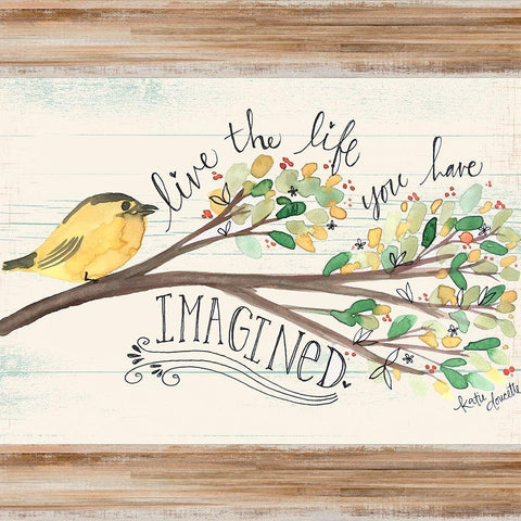 Imagined Canary White Modern Wood Framed Art Print with Double Matting by Doucette, Katie