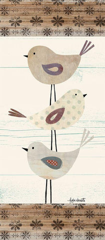 Three Birds White Modern Wood Framed Art Print with Double Matting by Doucette, Katie