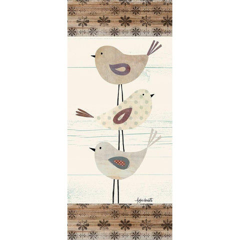 Three Birds Black Modern Wood Framed Art Print with Double Matting by Doucette, Katie