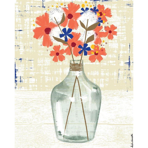 Glass Vase White Modern Wood Framed Art Print by Doucette, Katie