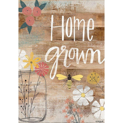 Home Grown White Modern Wood Framed Art Print by Doucette, Katie