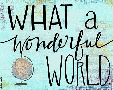 What a Wonderful World Black Ornate Wood Framed Art Print with Double Matting by Doucette, Katie