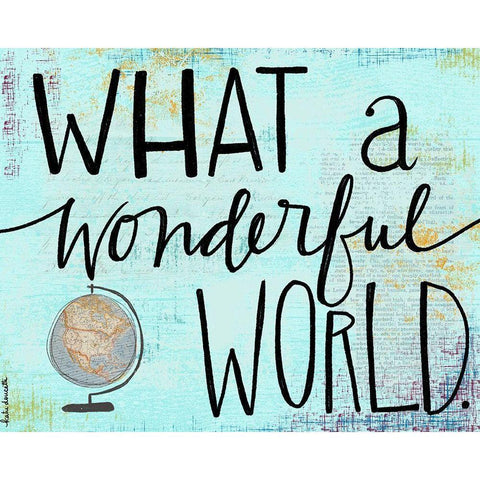 What a Wonderful World Black Modern Wood Framed Art Print with Double Matting by Doucette, Katie