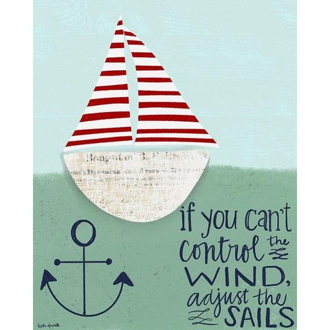 Adjust the Sails White Modern Wood Framed Art Print by Doucette, Katie