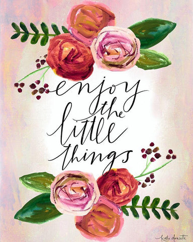 Enjoy the Little Things White Modern Wood Framed Art Print with Double Matting by Doucette, Katie