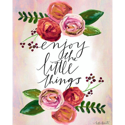 Enjoy the Little Things Black Modern Wood Framed Art Print with Double Matting by Doucette, Katie