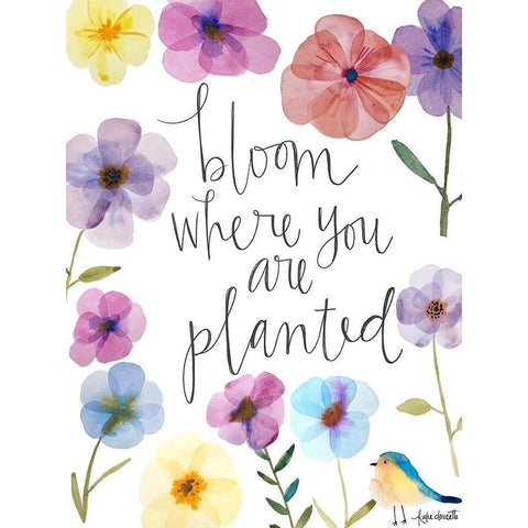 Bloom Where You Are Planted Black Modern Wood Framed Art Print with Double Matting by Doucette, Katie