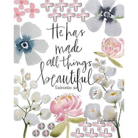 He Made All Things Beautiful White Modern Wood Framed Art Print by Doucette, Katie