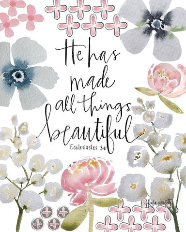 He Made All Things Beautiful White Modern Wood Framed Art Print with Double Matting by Doucette, Katie