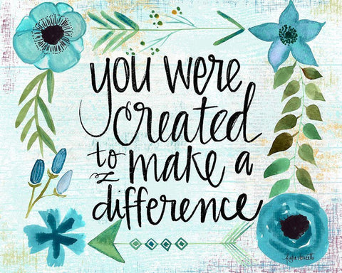 Created to Make A Difference Black Ornate Wood Framed Art Print with Double Matting by Doucette, Katie