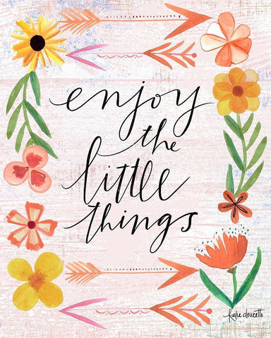 Enjoy the Little Things White Modern Wood Framed Art Print with Double Matting by Doucette, Katie