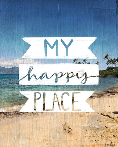 My Happy Place White Modern Wood Framed Art Print with Double Matting by Doucette, Katie