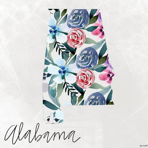 Alabama White Modern Wood Framed Art Print with Double Matting by Doucette, Katie