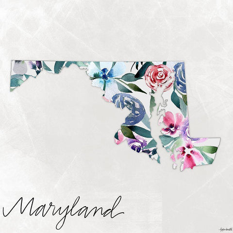 Maryland White Modern Wood Framed Art Print by Doucette, Katie