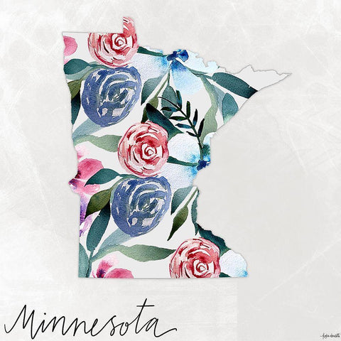 Minnesota White Modern Wood Framed Art Print with Double Matting by Doucette, Katie