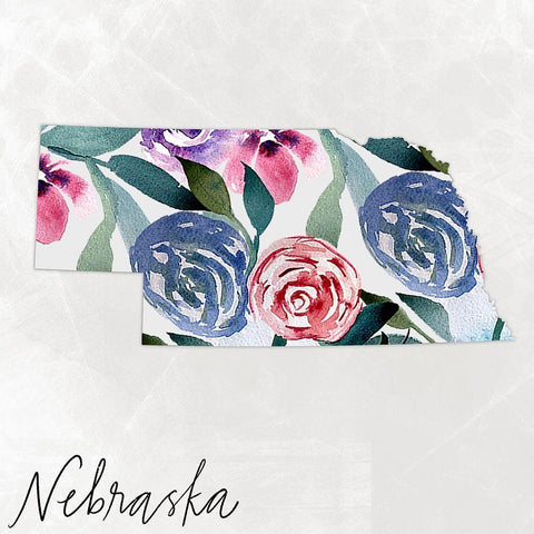 Nebraska Black Modern Wood Framed Art Print with Double Matting by Doucette, Katie