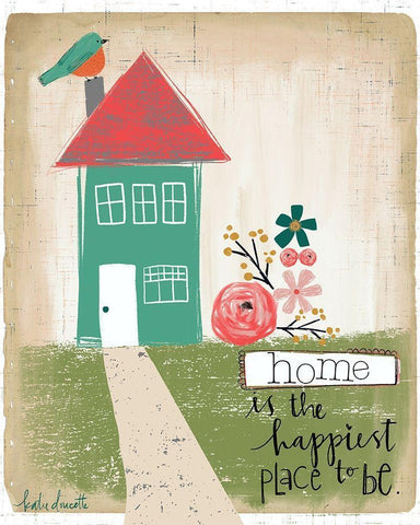 Happiest Home White Modern Wood Framed Art Print with Double Matting by Doucette, Katie