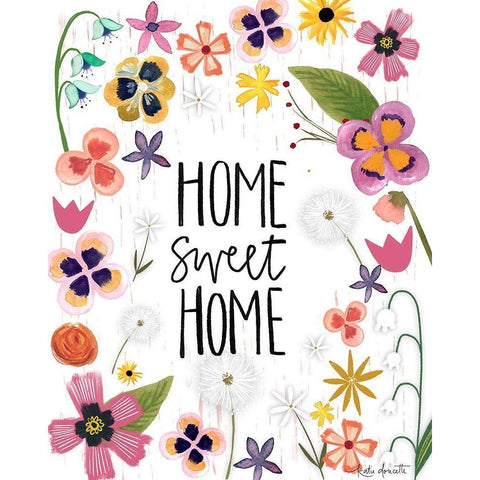 Home Sweet Home Black Modern Wood Framed Art Print with Double Matting by Doucette, Katie