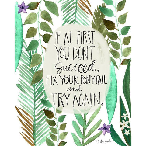 Fix Your Ponytail Black Modern Wood Framed Art Print with Double Matting by Doucette, Katie