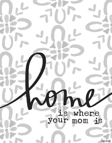 Home is Where Mom Is White Modern Wood Framed Art Print with Double Matting by Doucette, Katie