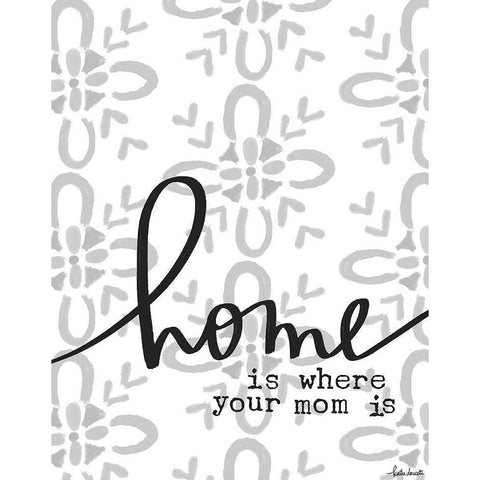 Home is Where Mom Is Black Modern Wood Framed Art Print with Double Matting by Doucette, Katie