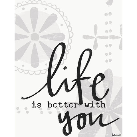 Life is Better Black Modern Wood Framed Art Print with Double Matting by Doucette, Katie