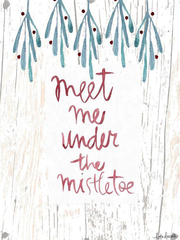 Under the Mistletoe White Modern Wood Framed Art Print with Double Matting by Doucette, Katie