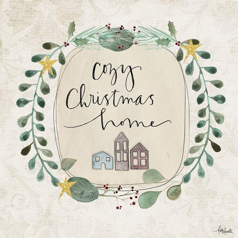 Cozy Christmas Home Black Modern Wood Framed Art Print with Double Matting by Doucette, Katie