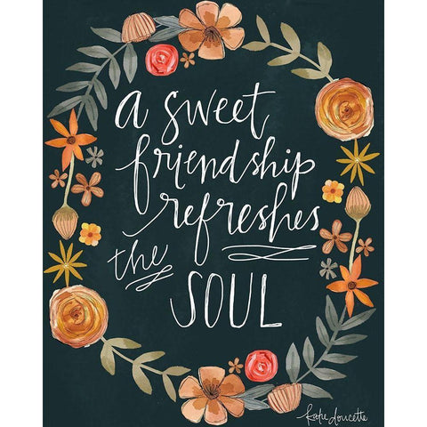 Sweet Friendship Gold Ornate Wood Framed Art Print with Double Matting by Doucette, Katie