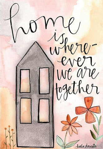 Home Together White Modern Wood Framed Art Print with Double Matting by Doucette, Katie