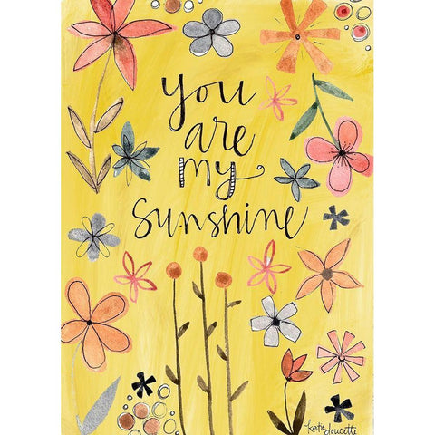 You Are My Sunshine White Modern Wood Framed Art Print by Doucette, Katie