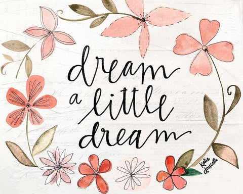 Dream a Little Dream White Modern Wood Framed Art Print with Double Matting by Doucette, Katie