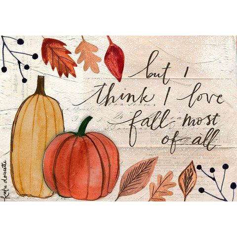 Love Fall White Modern Wood Framed Art Print by Doucette, Katie