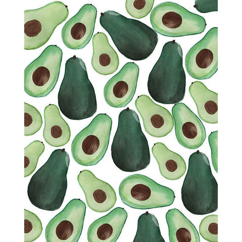 Avocado Pattern Gold Ornate Wood Framed Art Print with Double Matting by Doucette, Katie