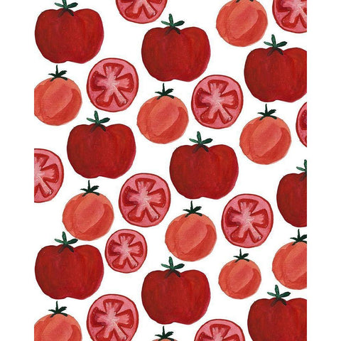 Tomato Pattern Black Modern Wood Framed Art Print with Double Matting by Doucette, Katie